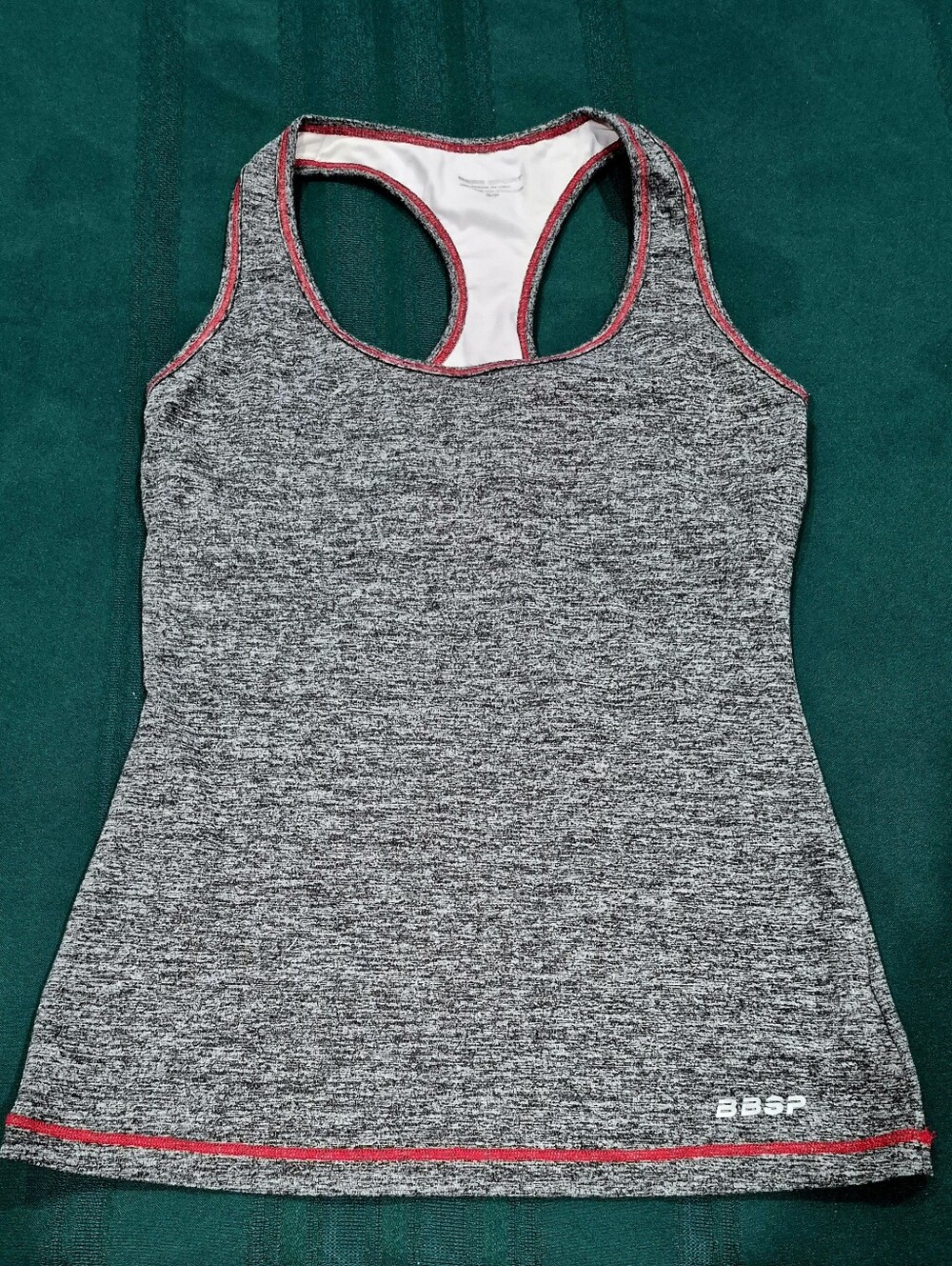 Bebe Sport Logo Space Dye/Red Stiching Tank w/Shelf Bra - XS.